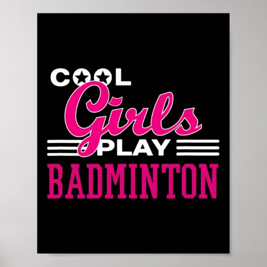 Poster Filles cool Jouer Badminton 1 (Devant)
