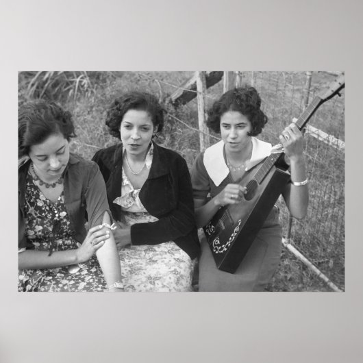 Poster Filles créoles en Louisiane, années 1930 (Devant)