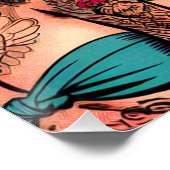 Poster Filles de bande dessinée tatouées (Coin)