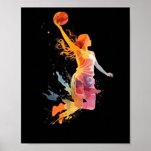 Poster Filles de basket-ball (Devant)