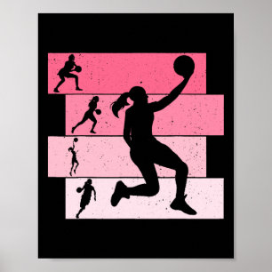 Poster Filles de basket-ball Femmes Enfants