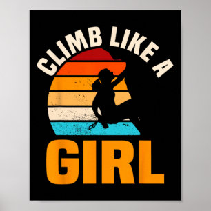 Poster Filles de Bouldering Rétro Grimpeur Vintage Boulde