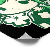 Poster Filles de la Saint-Patrick Shamrock Filles Mignonn (Coin)