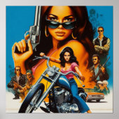 Poster Filles de motard rétro (Devant)