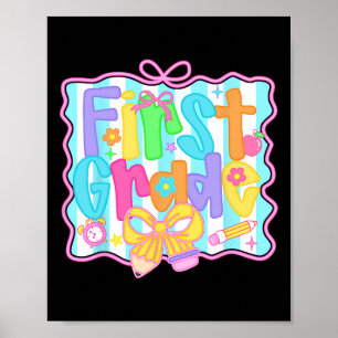 Poster Filles De Première Année Retour À L'École Bow Cute