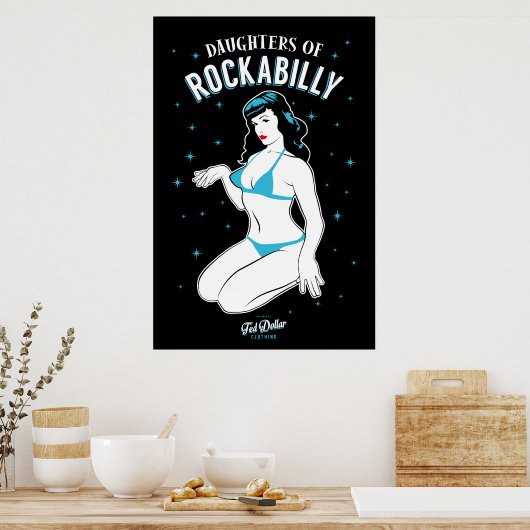 Poster Filles de Rockabilly (Cuisine)