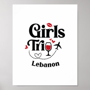 Poster Filles de vin mignonnes Voyage de Lenon Vacances