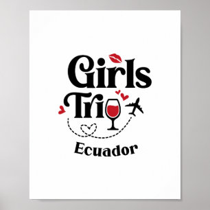 Poster Filles de vin mignonnes Voyage Equateur Vacances