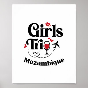 Poster Filles de vin mignonnes Voyage Mozambique Vacances