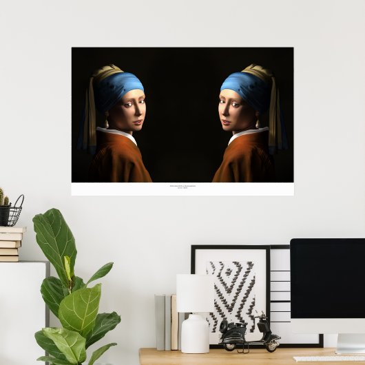 POSTER FILLES DOUCES AVEC UN OREILLANT DE PERLE (Bureau à domicile)