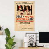 Poster Filles - Êtes-Vous Intéressé Par Un Emploi WPA Vin (Bureau à domicile)