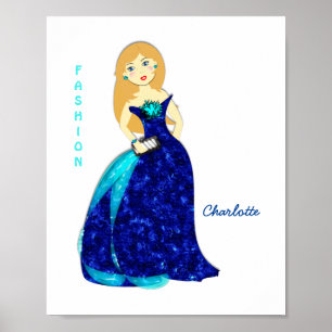 Poster Filles Fashion Illustration personnalisée