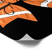 Poster Filles Femmes Coquette Bow Américaine Footll Thank (Coin)