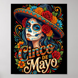 Poster Filles femmes mexicaines fiesta 5 mai Cinco de may
