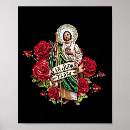 Poster Filles Femmes Roses Rouges San Judas Tadeo Con Ban (Devant)