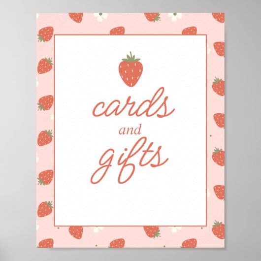 Poster Filles fraises Anniversaire | Cartes & Cadeaux Sig (Devant)