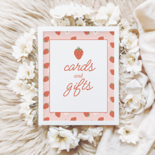 Poster Filles fraises Anniversaire Cartes & Cadeaux Sig