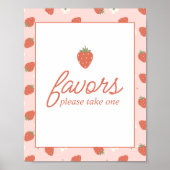 Poster Filles fraises Premier anniversaire | Symbole de t (Devant)