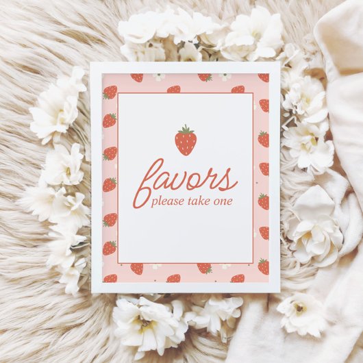 Poster Filles fraises Premier anniversaire | Symbole de t