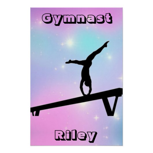 Poster Filles Gymnaste Gymnastique Balayage (Devant)