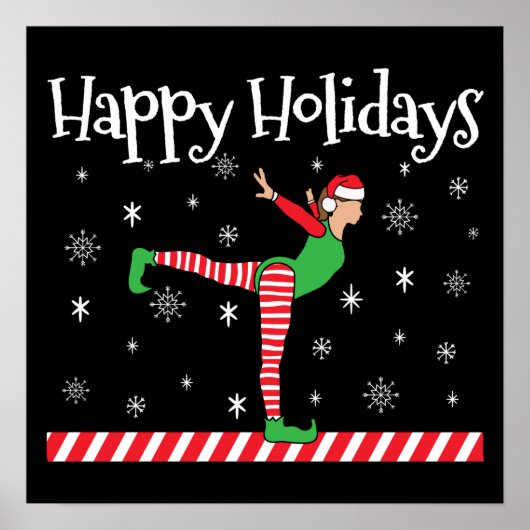 Poster Filles Gymnastique Elfe de Noël (Devant)