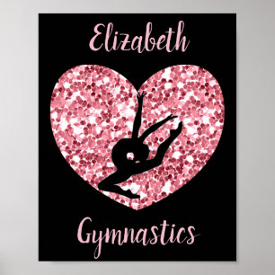 Poster Filles Gymnastique Rose Or personnalisé