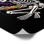 Poster Filles Halloween squelette joueuse vidéo jeu fille (Coin)