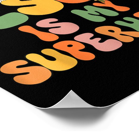 Poster Filles Jésus Est Mon Superhéros Soeur Chrétienne D (Coin)