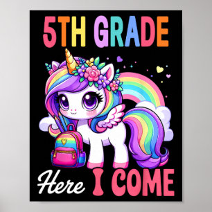 Poster Filles Licorne de 5e année, me voici ! Ck à l'écol