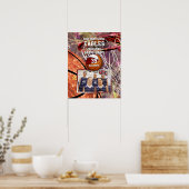 Poster filles maroon blanc équipe couleurs photo basket-b (Cuisine)