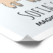 Poster Filles Mignon Arc-en-ciel Lama Dessin Animé & Nom  (Coin)