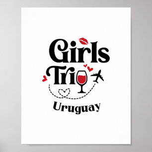 Poster Filles mignonnes de vin voyage Uruguay vacances