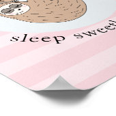 Poster Filles Mignonnes Sloth Dormant Animal et Nom Enfan (Coin)