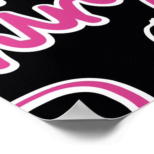 Poster Filles motif avec slogan calligraphique, coeurs, d (Coin)