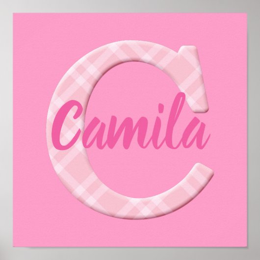 Poster Filles Nom Lettre personnalisée C (Devant)