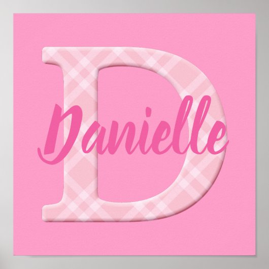Poster Filles Nom Lettre personnalisée D (Devant)