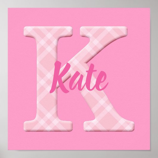 Poster Filles Nom Lettre personnalisée Plaid K (Devant)