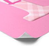 Poster Filles Nom Lettre Plaid personnalisée L (Coin)