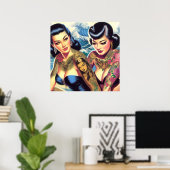 Poster Filles Orientales tatouées (Bureau à domicile)