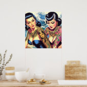 Poster Filles Orientales tatouées (Cuisine)