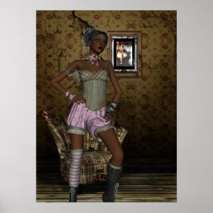Poster Filles pin-up d'art d'affiche Fille vintage 2