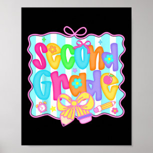 Poster Filles Prépa Rentree Scolaire 2e Année Coquette Nœ