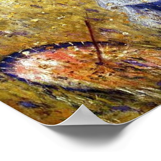 Poster Filles Rassembler Fleurs Art par Renoir Imprimer (Coin)