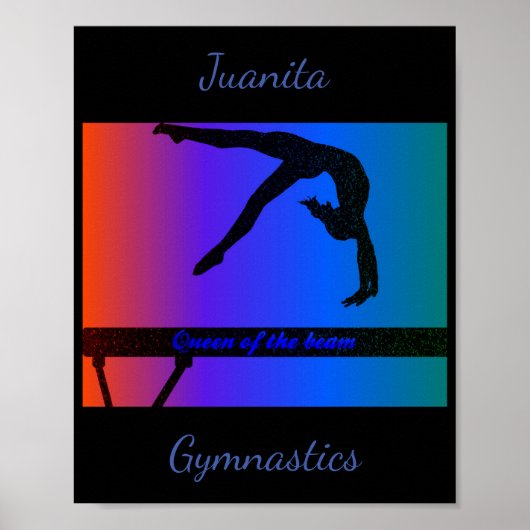 Poster Filles Reine des poutres Gymnastique (Devant)