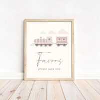 Filles roses Train Anniversaire Faveurs Panneau de