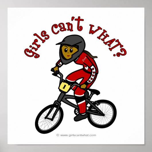 Poster Filles rouges foncées BMX (Devant)
