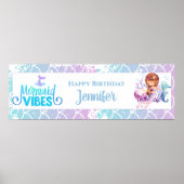 Poster Filles Sirène Anniversaire Personnalisé (Devant)