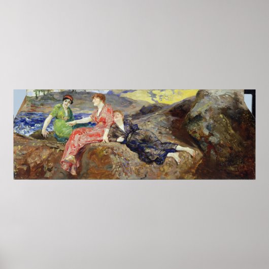 Poster Filles sur le rivage, c.1884-85 (Devant)