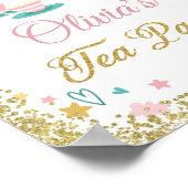 Poster Filles Tea Party Gold Parties scintillant Annivers (Coin)