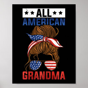 Poster Filles Toutes Grandma Américaine 4 juillet
